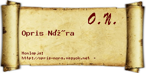 Opris Nóra névjegykártya